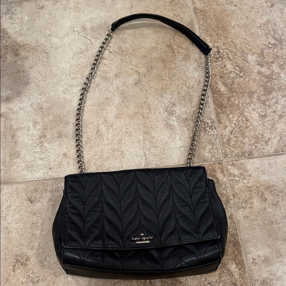 Kate Spade Black Quilted Chain Shoulder Bag